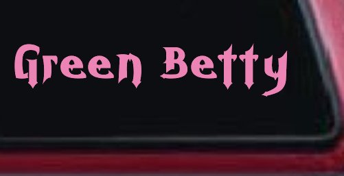 Green Betty Car or Truck Window Decal Sticker (Pink)