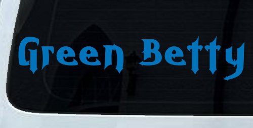 Green Betty Car or Truck Window Decal Sticker (Sky Blue)