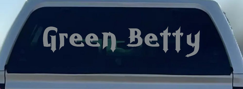 Green Betty Car or Truck Window Decal Sticker