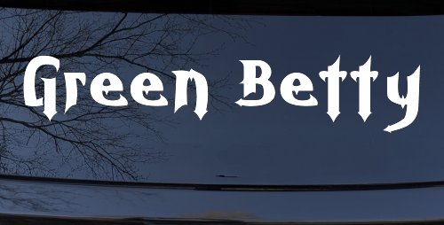 Green Betty Car or Truck Window Vinyl Decal Sticker (White)