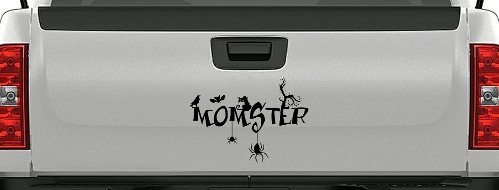 Momster Gothic Halloween Car or Truck Window Decal Sticker (Black)