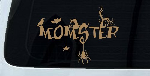 Momster Gothic Halloween Car or Truck Window Decal Sticker (Light Brown)