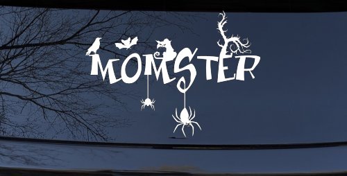 Momster Gothic Halloween Car or Truck Window Decal Sticker (White)