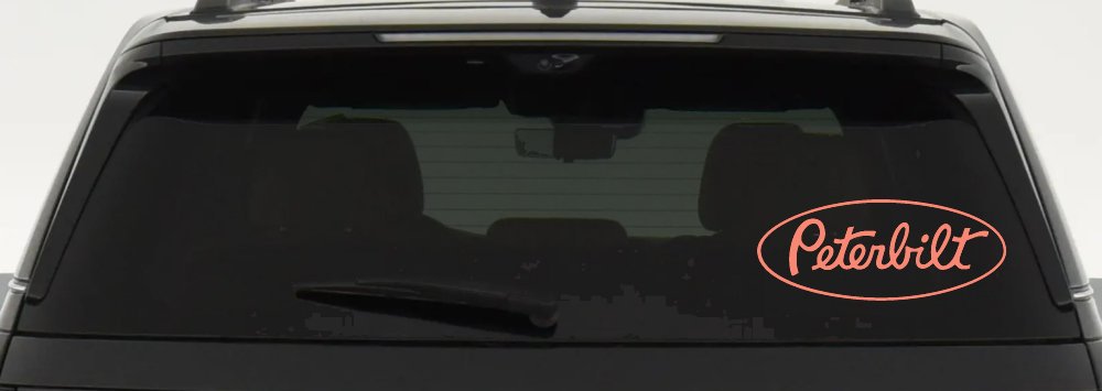 Peterbilt Car or Truck Window Decal Sticker (Coral)