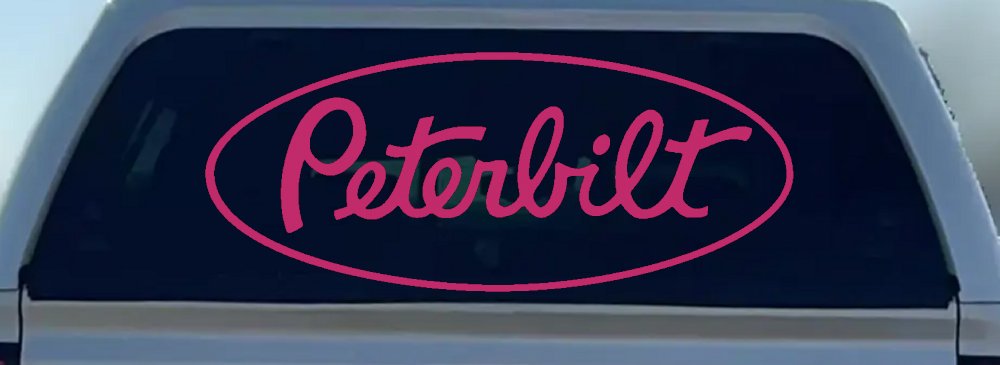 Peterbilt Car or Truck Window Vinyl Decal Sticker (Hot Pink)