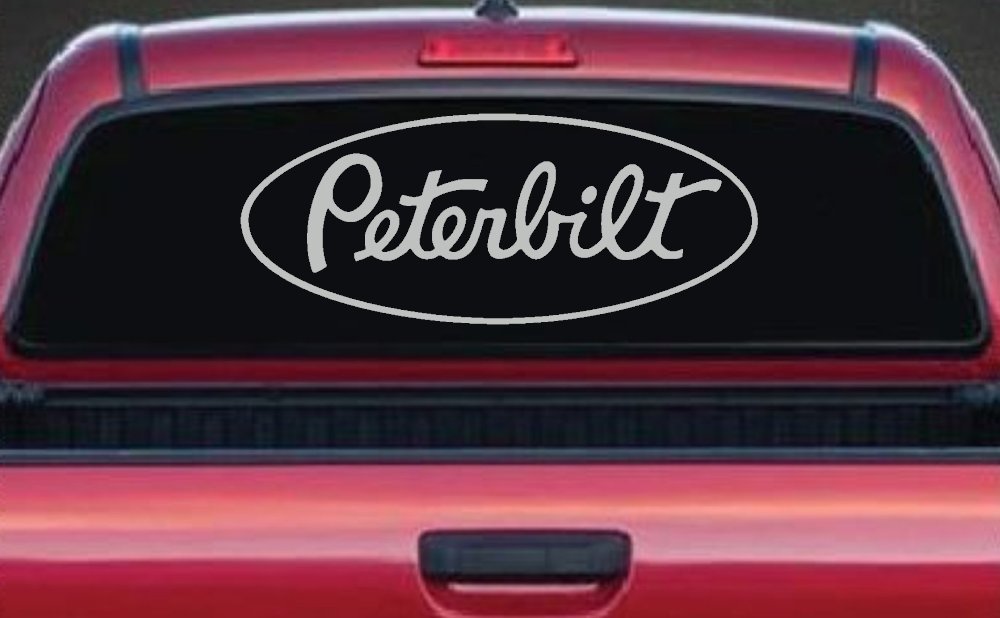 Peterbilt Car or Truck Window Decal Sticker (Light Gray)