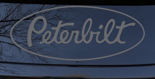 Peterbilt Car or Truck Window Vinyl Decal Sticker (Silver)