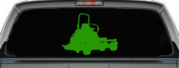 Zero Turn Lawn Mower Car or Truck Window Vinyl Decal Sticker (Lime)