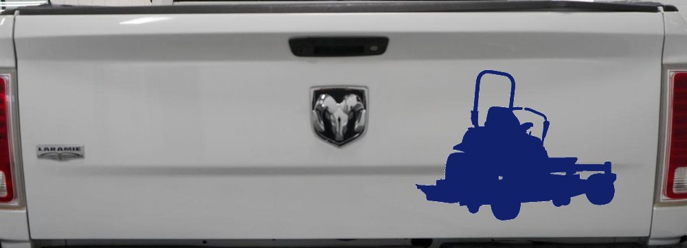 Zero Turn Lawn Mower Car or Truck Window Decal Sticker (Navy)