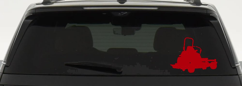 Zero Turn Lawn Mower Car or Truck Window Vinyl Decal Sticker (Red)