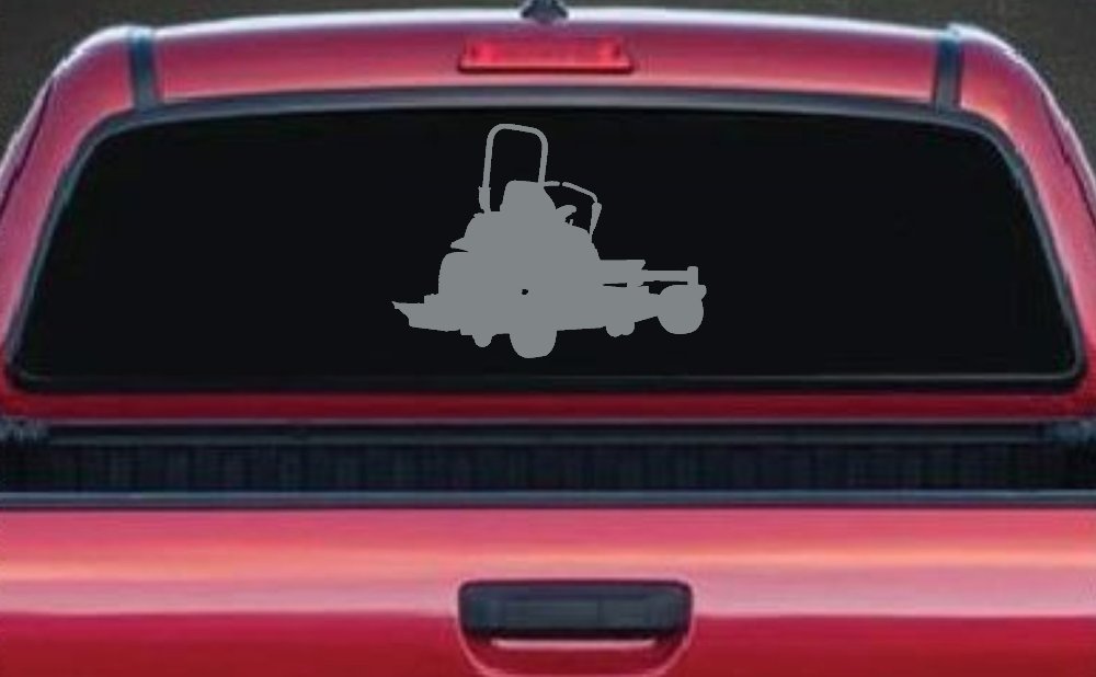 Zero Turn Lawn Mower Car or Truck Window Vinyl Decal Sticker (Telegrey)