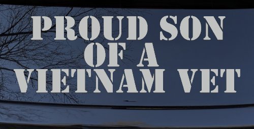 Proud Son Of A Vietnam Vet Car or Truck Window Vinyl Decal Sticker (Light Gray)