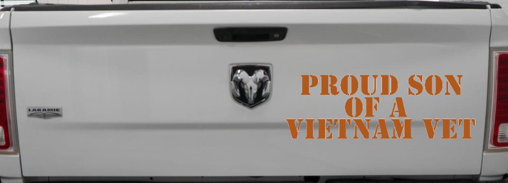 Proud Son Of A Vietnam Vet Car or Truck Window Vinyl Decal Sticker (Nut Brown)