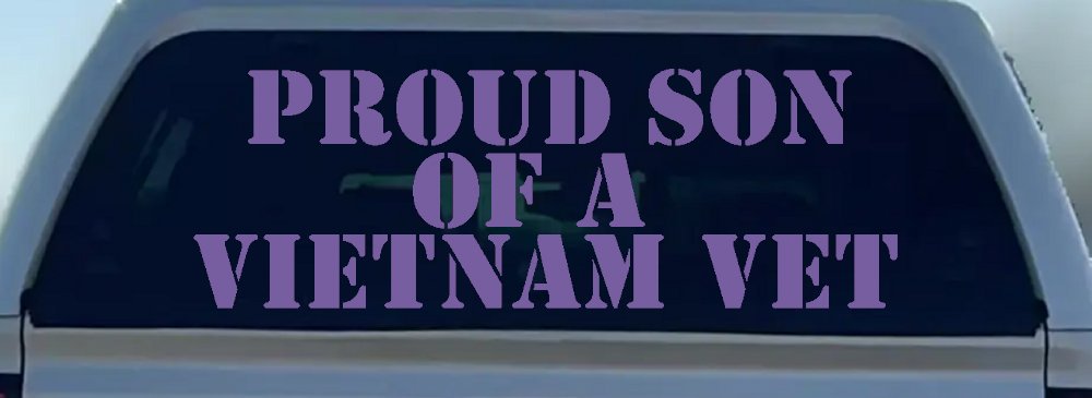 Proud Son Of A Vietnam Vet Car or Truck Window Decal Sticker (Purple)