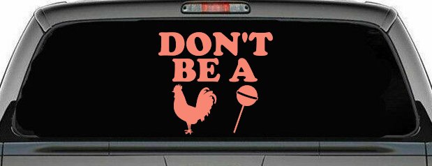 Don't Be A Cock Sucker Car or Truck Window Decal Sticker (Coral)