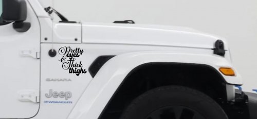 Pretty Eyes and Thick Thighs Car or Truck Window Vinyl Decal Sticker (Black)