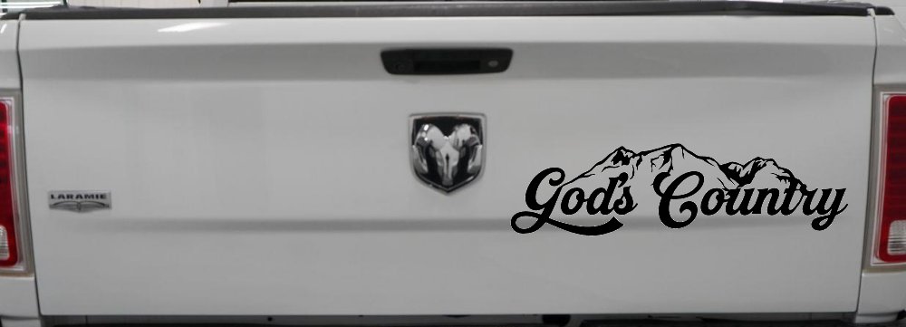 God's Country Mountains Car or Truck Window Decal Sticker