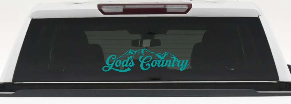 God's Country Mountains Car or Truck Window Decal Sticker