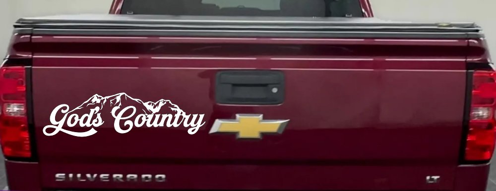 God's Country Mountains Car or Truck Window Decal Sticker