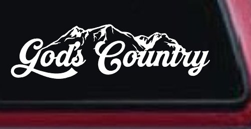 God's Country Mountains Car or Truck Window Decal Sticker