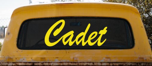 Cadet Car or Truck Window Decal Sticker (Yellow)