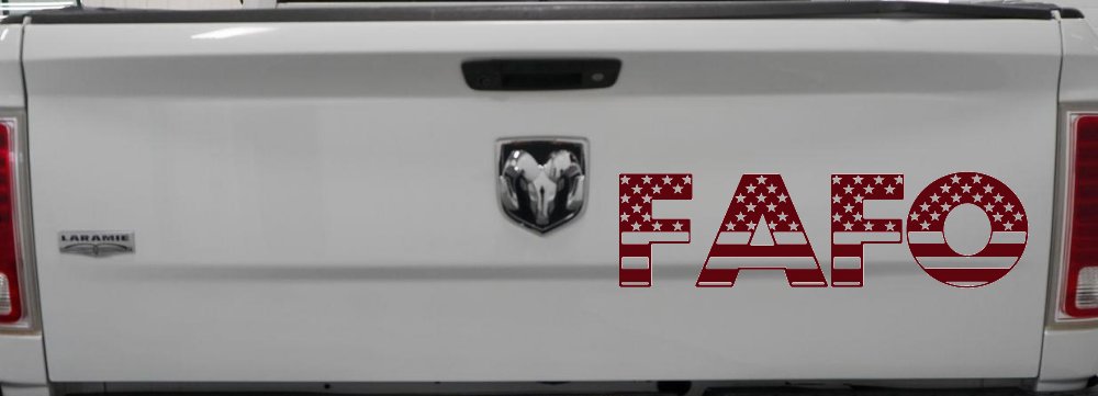 FAFO American Flag Car or Truck Window Decal Sticker (Purple Red)