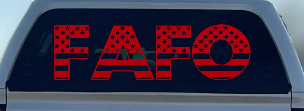 FAFO American Flag Car or Truck Window Vinyl Decal Sticker (Red)