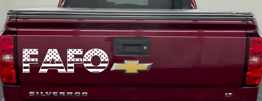FAFO American Flag Car or Truck Window Decal Sticker (White)