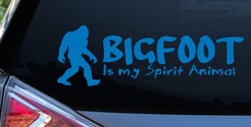 Bigfoot Is My Spirit Animal Vinyl Car or Truck Window Decal Sticker (Sky Blue)