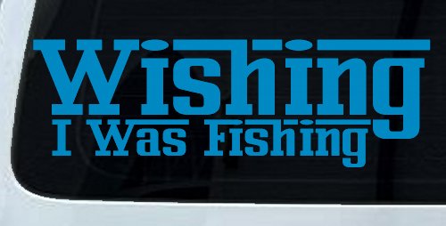 Wishing I Was Fishing Vinyl Car or Truck Window Decal Sticker
