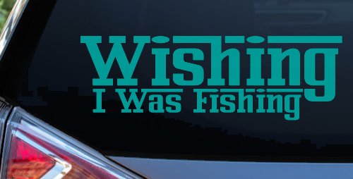 Wishing I Was Fishing Vinyl Car or Truck Window Decal Sticker