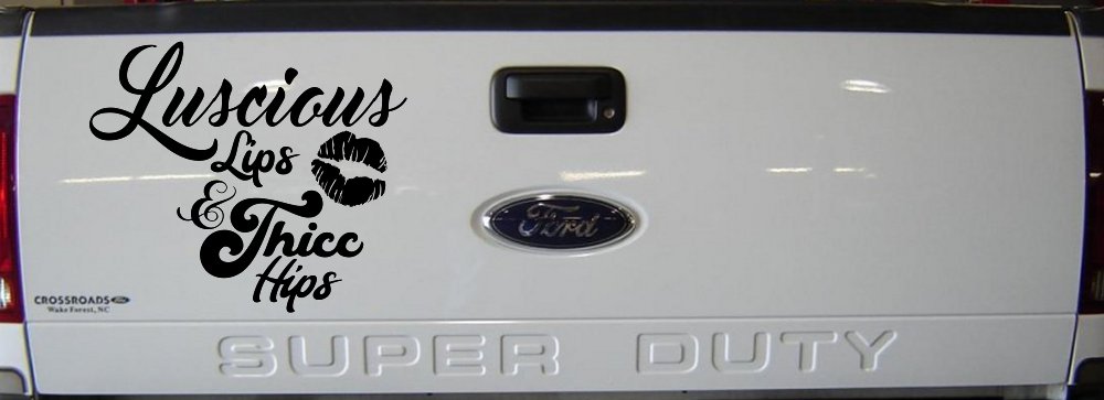 Luscious Lips and Thicc Hips Vinyl Car or Truck Window Decal Sticker