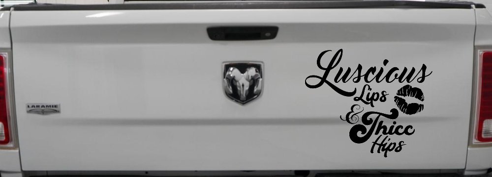Luscious Lips and Thicc Hips Vinyl Car or Truck Window Decal Sticker