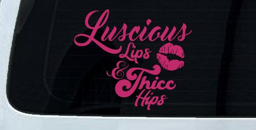 Luscious Lips and Thicc Hips Vinyl Car or Truck Window Decal Sticker