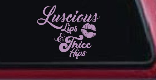 Luscious Lips and Thicc Hips Vinyl Car or Truck Window Decal Sticker (Lilac)