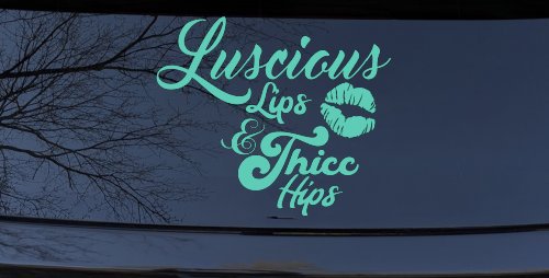 Luscious Lips and Thicc Hips Vinyl Car or Truck Window Decal Sticker