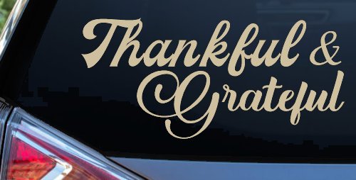 Thankful and Grateful Car or Truck Window Decal Sticker (Desert Sand)