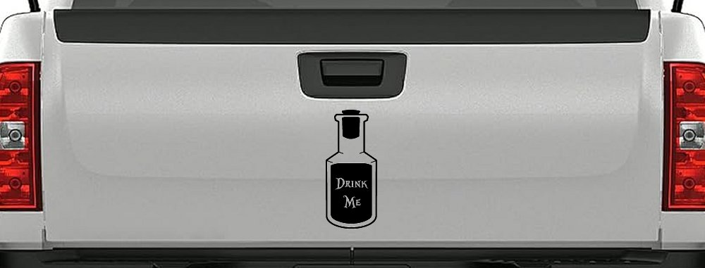 Alice Wonderland Drink Me Vinyl Car or Truck Window Decal Sticker (Black)