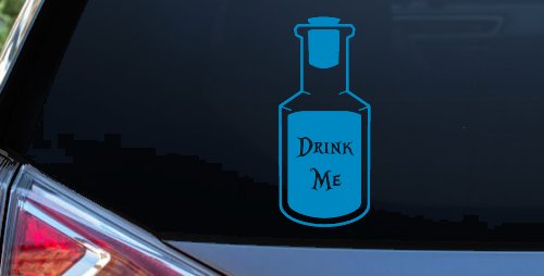 Alice Wonderland Drink Me Vinyl Car or Truck Window Decal Sticker (Blue)