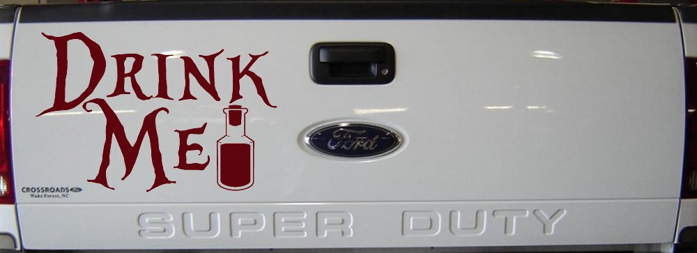 Drink Me Eat Me Alice Wonderland Vinyl Car or Truck Window Decal Sticker (Purple Red)