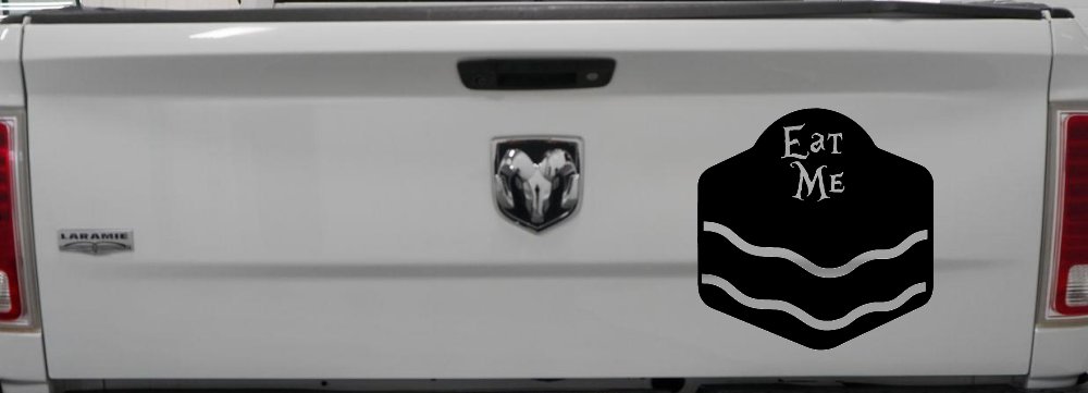 Eat Me Alice Wonderland Vinyl Car or Truck Window Decal Sticker (Black)