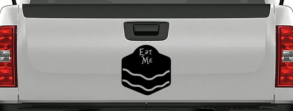 Eat Me Alice Wonderland Vinyl Car or Truck Window Decal Sticker (Black)