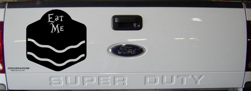 Eat Me Alice Wonderland Vinyl Car or Truck Window Decal Sticker (Black)