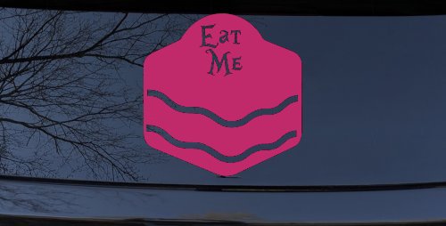 Eat Me Alice Wonderland Vinyl Car or Truck Window Decal Sticker (Hot Pink)