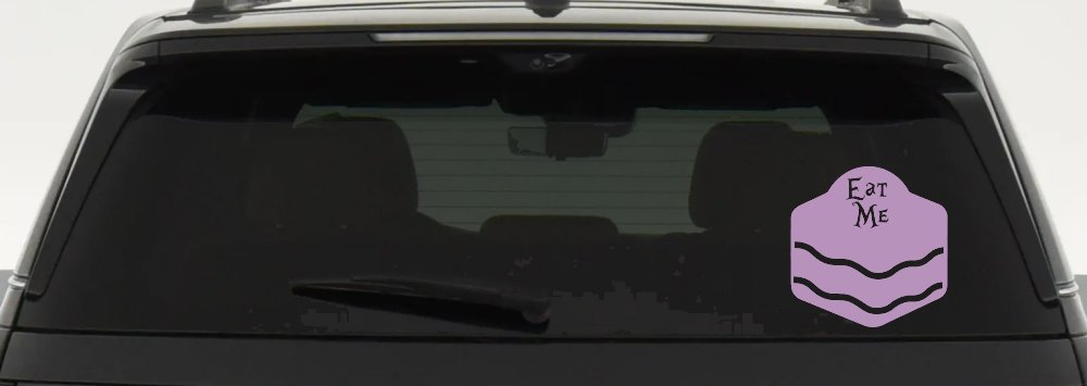 Eat Me Alice Wonderland Vinyl Car or Truck Window Decal Sticker (Lilac)