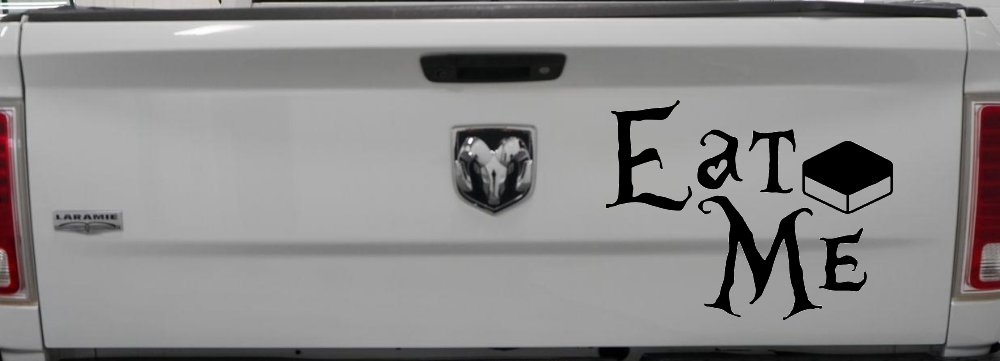 Eat Me Alice Wonderland Vinyl Car or Truck Window Decal Sticker (Black)