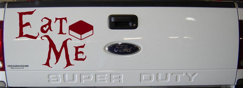Eat Me Alice Wonderland Vinyl Car or Truck Window Decal Sticker (Burgundy)