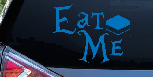 Eat Me Alice Wonderland Vinyl Car or Truck Window Decal Sticker (Sky Blue)