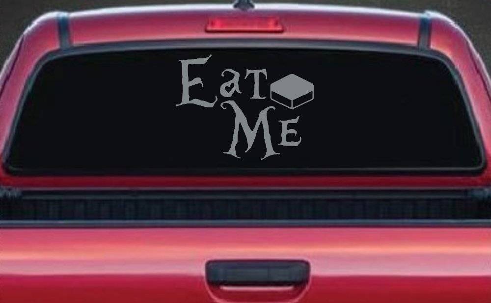 Eat Me Alice Wonderland Vinyl Car or Truck Window Decal Sticker (Telegrey)