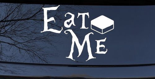 Eat Me Alice Wonderland Vinyl Car or Truck Window Decal Sticker (White)